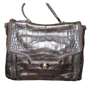 Coach Madison Croc Embossed Sadie Flap Satchel Crossbody 2013 F26335